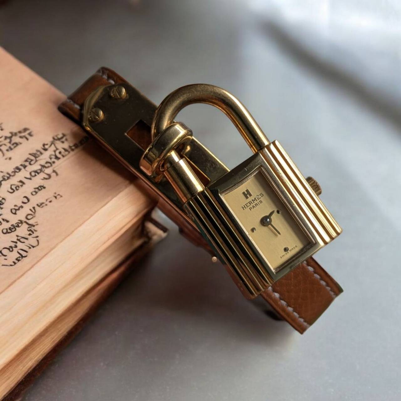 Vintage Hermes Kelly Watch White Quartz Ladies Watch Made In Swiss