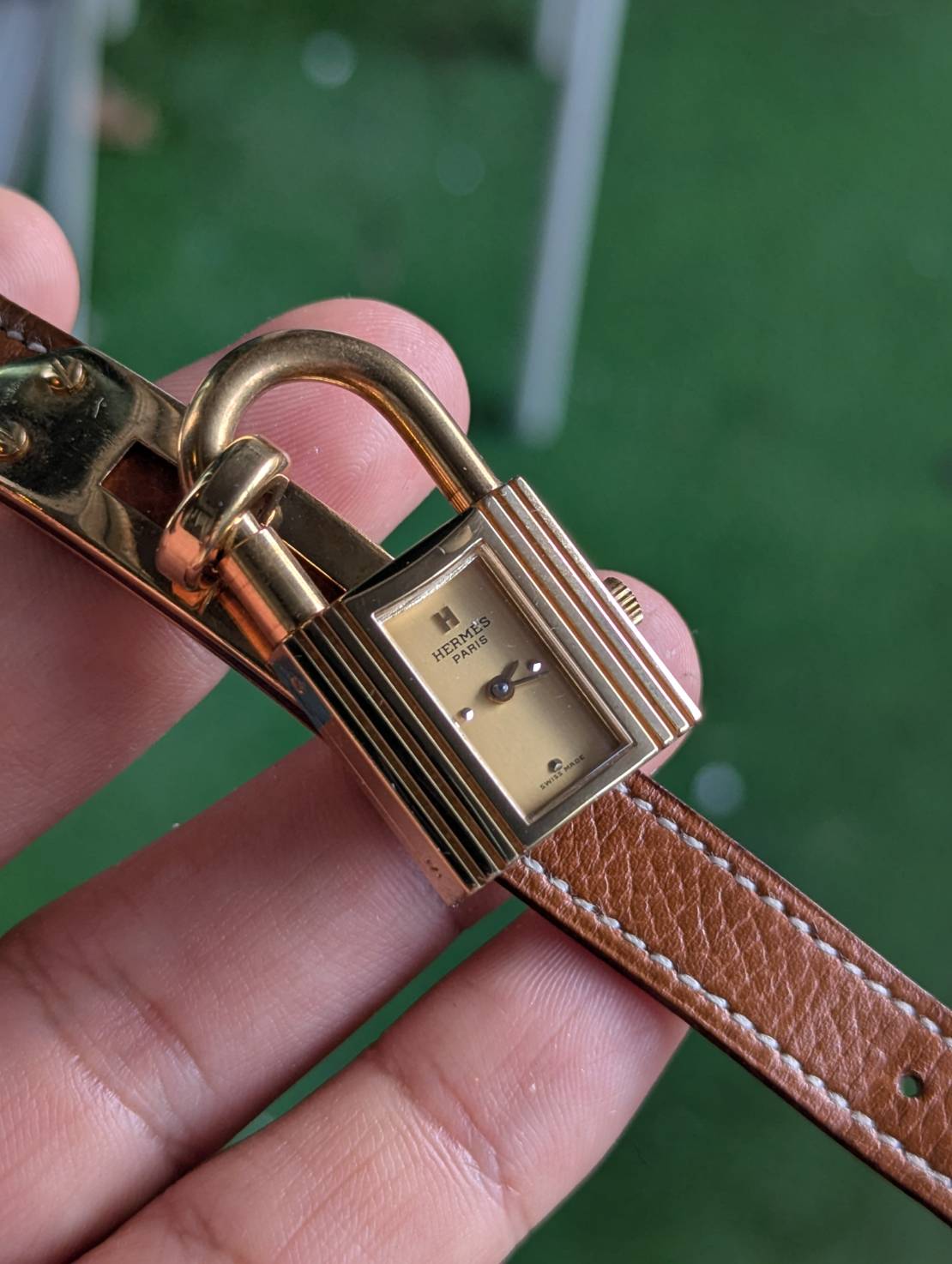 Vintage Hermes Kelly Watch White Quartz Ladies Watch Made In Swiss